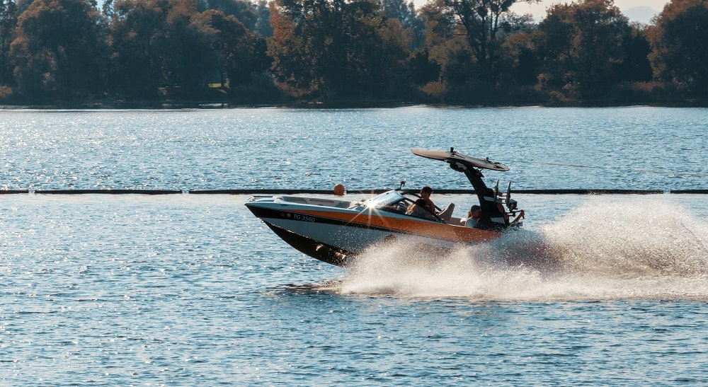 speedboat in water