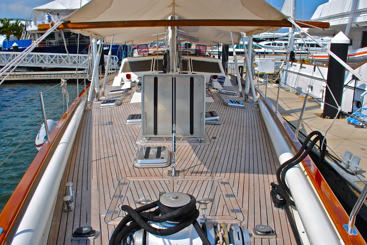 teak wood on boat